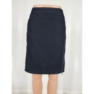 WORTHINGTON Women's Dark Blue Skirt w/ Full Side Zipper Sz 14